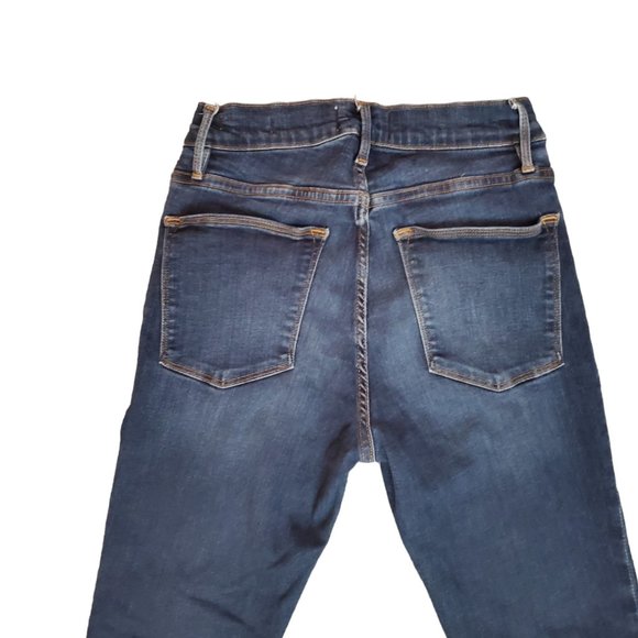 Frame Le High Skinny Wyman 27 (Meas 23x27.5 9.5" Mid Rise) Front Slit Jeans A13 - Picture 6 of 11